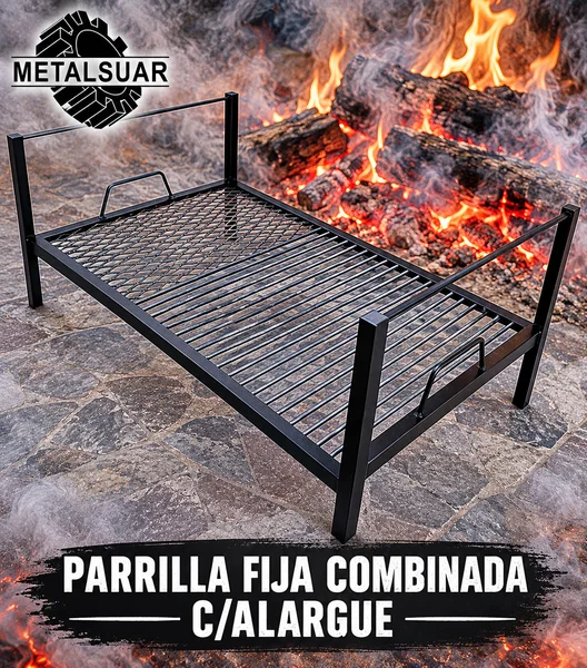 PARRILLA FIJA COMBINADA C/ ALARGUE P/ BANDEJA