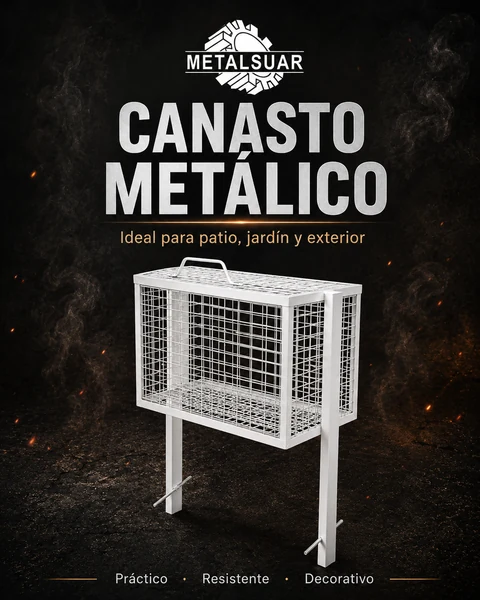 Canasto metálico para exterior