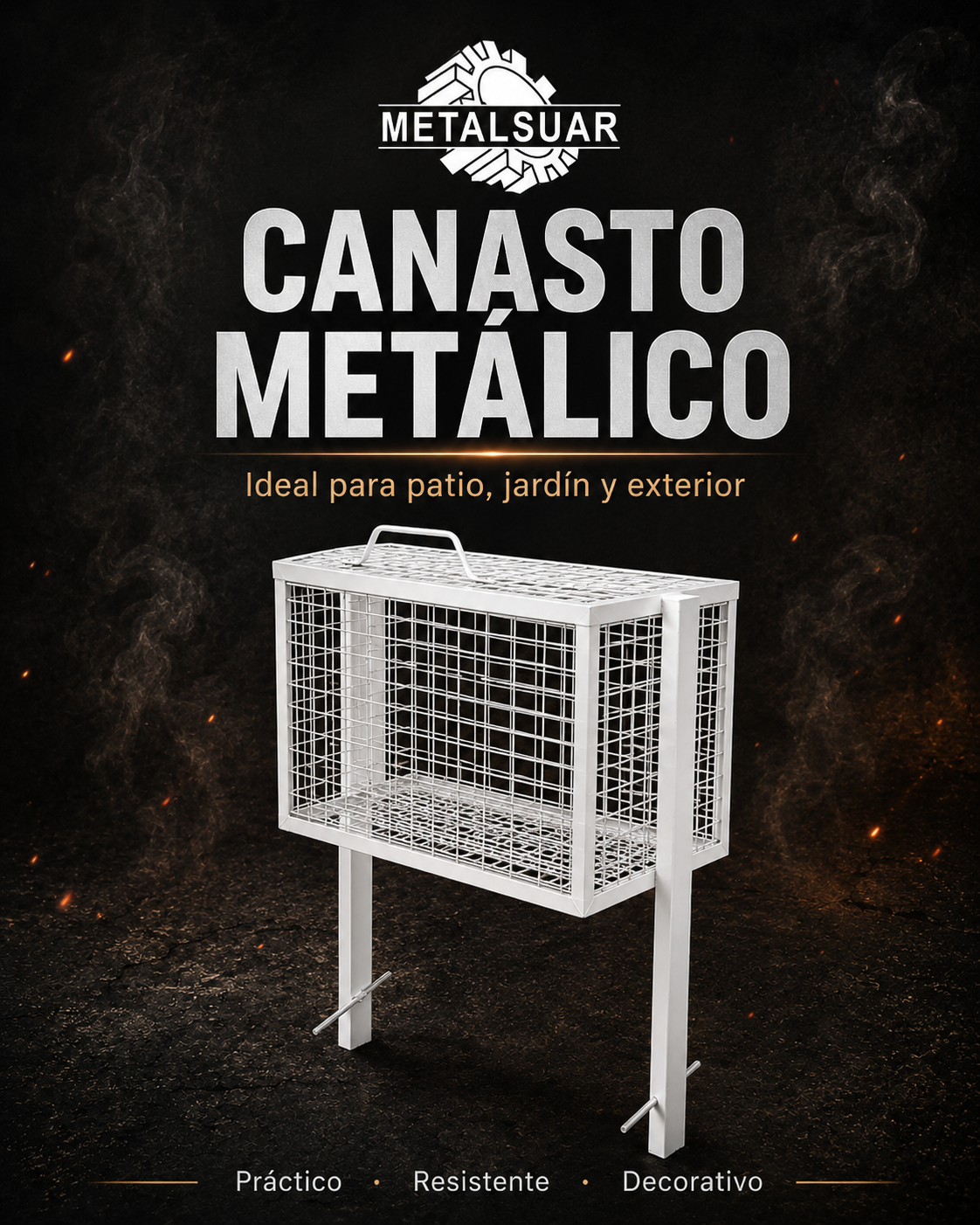 Imagen principal de Canasto metálico para exterior