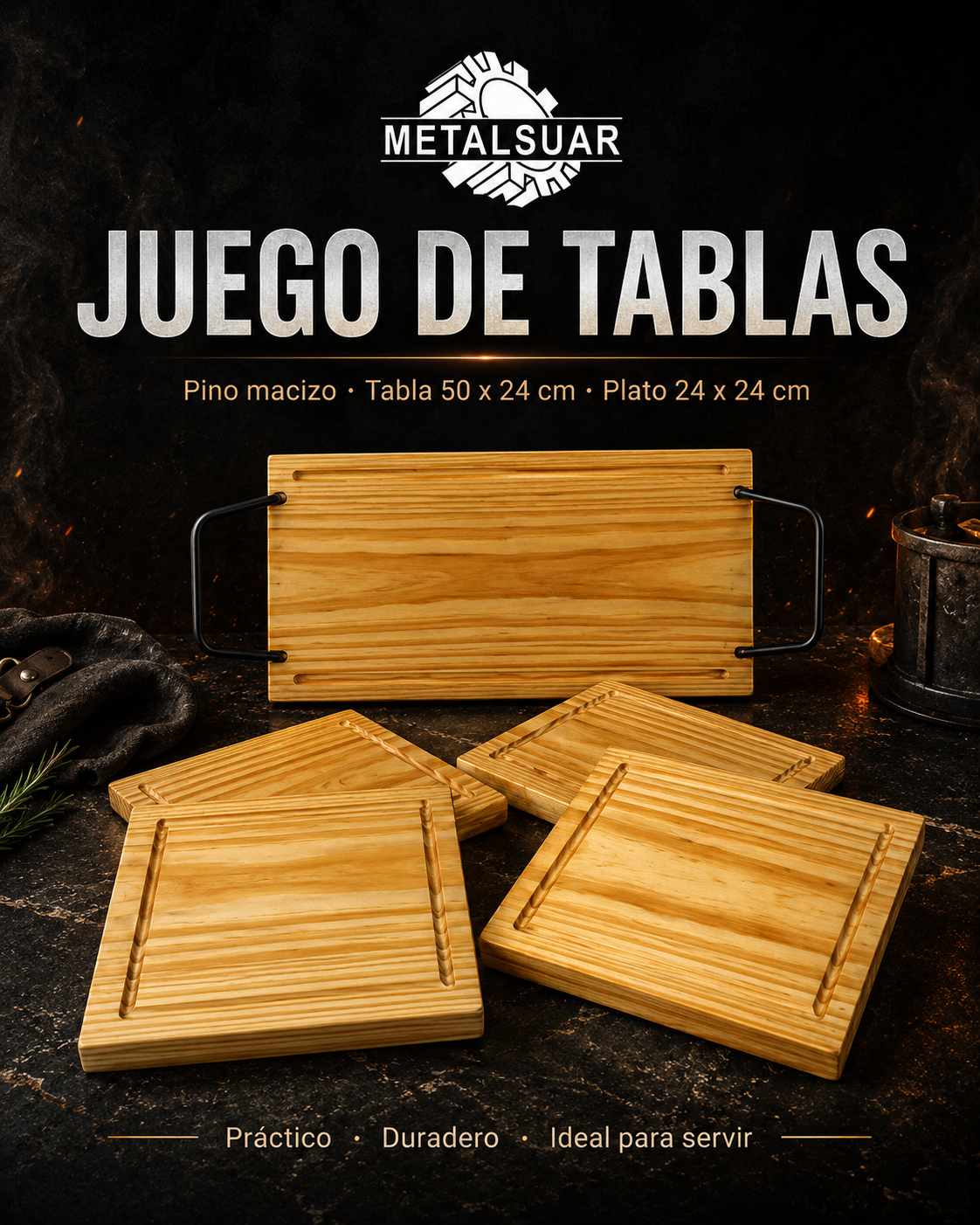 Imagen principal de Juego de tablas de pino